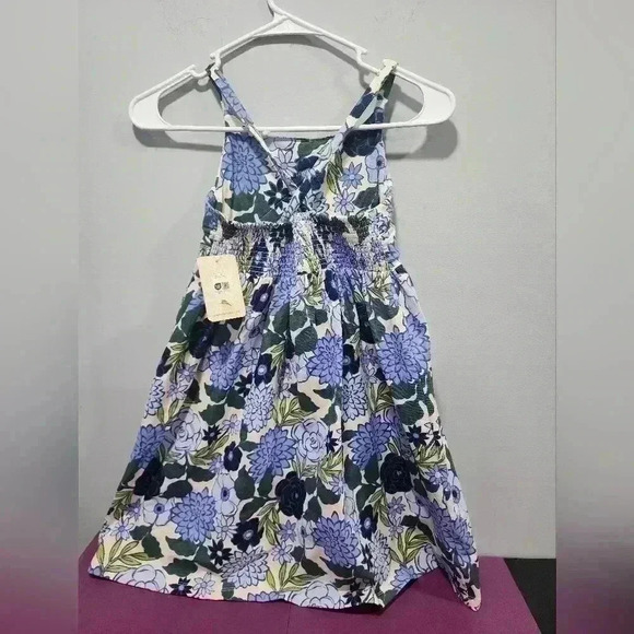 Tommy Bahama Sleeveless Blue Floral Elastic Waist Flare Dress Girls Size 6 NEW - Picture 2 of 4